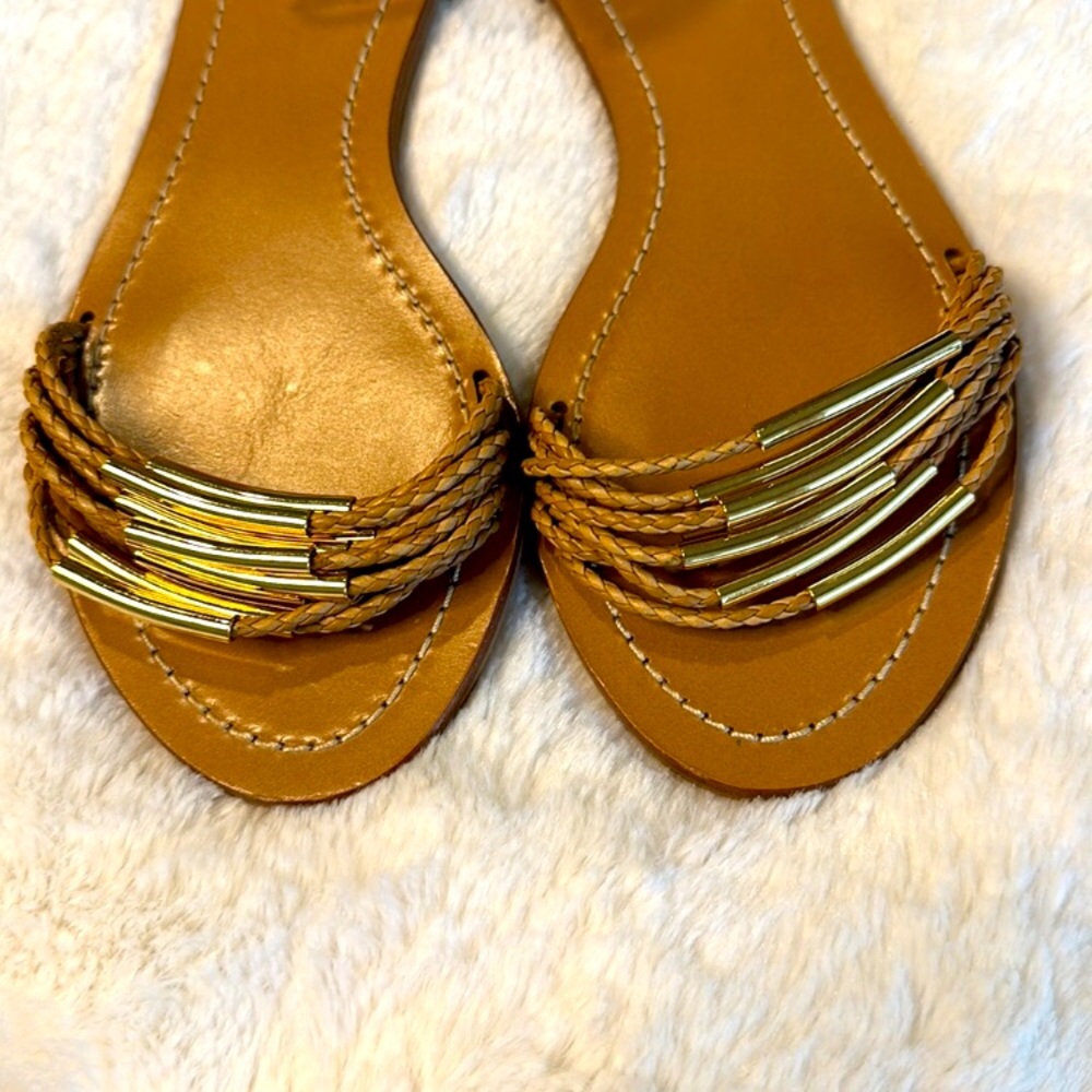 Tory Burch Mignon Tan Gold Sandals - Picture 4 of 6